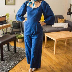 Birds of North America burgundy Dickcissel jumpsuit